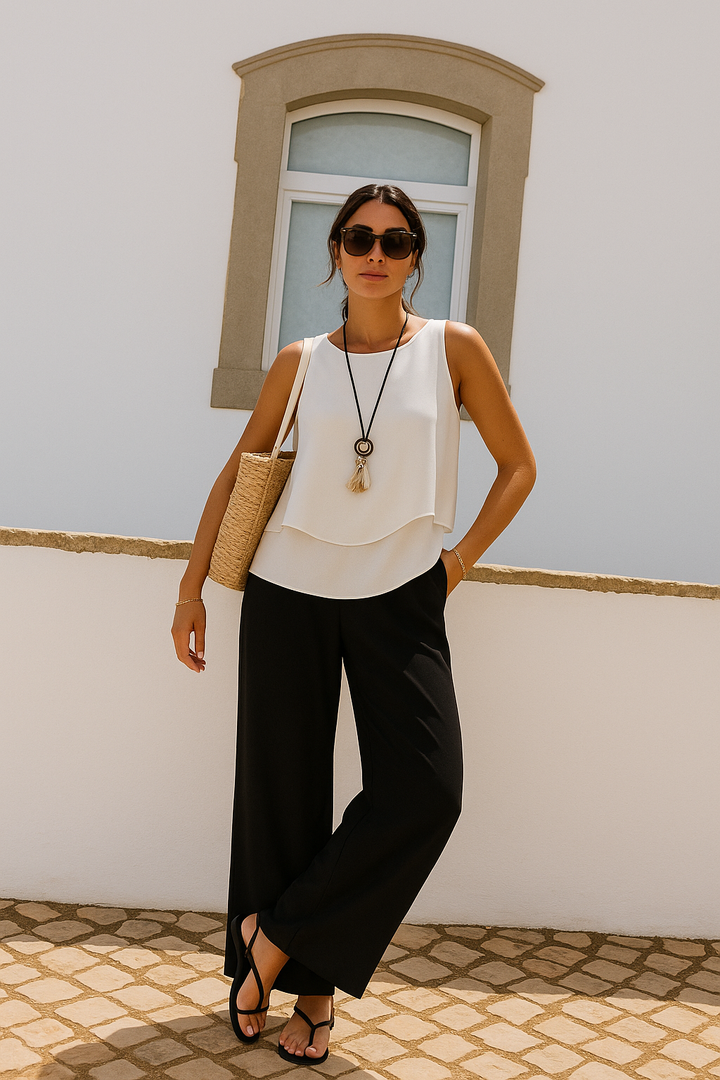 Felisa - Conjunto Dos Piezas Blanco y Negro