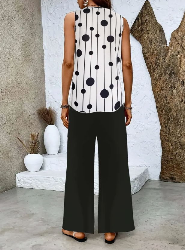 Elvia - Conjunto Dos Piezas Lunares Negro y Blanco